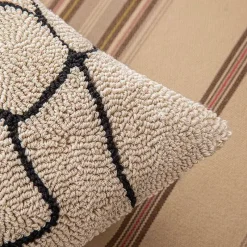 Pillow Haven Bettzeug-Geometrischer Kissenbezug - Modernes Beige-Schwarz-Dekor