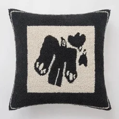 Pillow Haven Bettzeug-Geometrischer Kissenbezug - Modernes Beige-Schwarz-Dekor