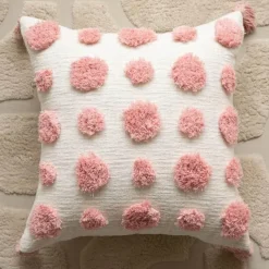 The Cushion Corner Bettzeug-Geometrischer rosa Kissenbezug - 45x45cm getufteter Kissenbezug aus Baumwolle