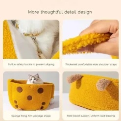 Furendo Haustierzubehör|Reinigungswerkzeuge Für Haustiere-Gepolsterter Reiserucksack für Haustiere – Katzen- und Hundetragetasche