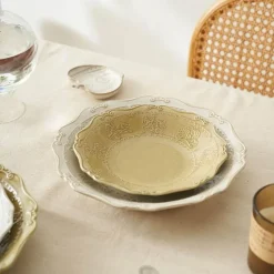 Elegance at the Table Küche & Esszimmer-Geprägter Suppenteller aus Keramik – Essgeschirr im französischen Stil