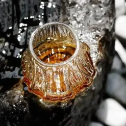 Feast Essentials Küche & Esszimmer-Geripptes Trinkglas – Elegantes Akashi-Trinkgeschirr