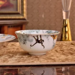 Feast u0026 Flair Küche & Esszimmer-Geschirrset aus Knochenporzellan mit Regenwald-Tiermotiven – umweltfreundliches Geschirr