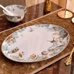 Feast u0026 Flair Küche & Esszimmer-Geschirrset aus Knochenporzellan mit Regenwald-Tiermotiven – umweltfreundliches Geschirr