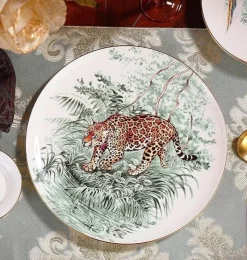 Feast u0026 Flair Küche & Esszimmer-Geschirrset aus Knochenporzellan mit Regenwald-Tiermotiven – umweltfreundliches Geschirr