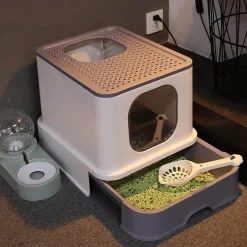 Decor Haustierzubehör-Geschlossene Katzentoilette – Geruchskontrolle, Anti-Spritz-Design