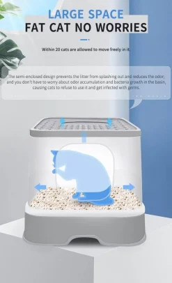 Decor Haustierzubehör-Geschlossene Katzentoilette – Geruchskontrolle, Anti-Spritz-Design