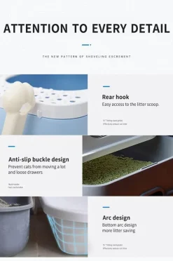 Decor Haustierzubehör-Geschlossene Katzentoilette – Geruchskontrolle, Anti-Spritz-Design