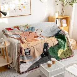 Snug u0026 Soft Bettzeug-Gestrickte Gobelindecke – Leichte, luxuriöse Dekodecke für das Wohnzimmer im Freien