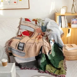 Snug u0026 Soft Bettzeug-Gestrickte Gobelindecke – Leichte, luxuriöse Dekodecke für das Wohnzimmer im Freien