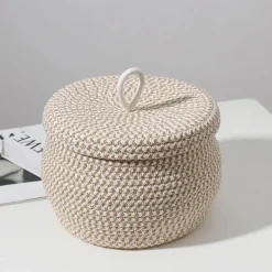 The Finishing Touch Wohndeko-Gewebter Spiralkorb aus Webstuhl – Dekorative Aufbewahrungslösung