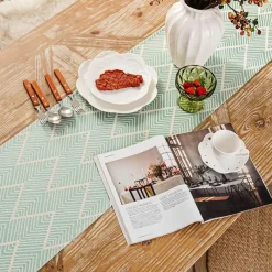 Fine Table Threads Küche & Esszimmer-Gewellter Jute-Tischläufer – Rustikales Leinendekor