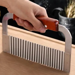 Tom Küche & Esszimmer-Gewellter Kartoffelschneider - Pommes-Frites-Zerkleinerer aus Edelstahl, Gemüseschneider