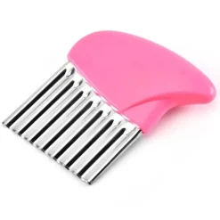 Tom Küche & Esszimmer-Gewellter Kartoffelschneider - Pommes-Frites-Zerkleinerer aus Edelstahl, Gemüseschneider