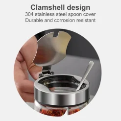 Space Savvy Küche & Esszimmer-Gewürzglas aus Glas – feuchtigkeitsbeständiger Aufbewahrungsbehälter