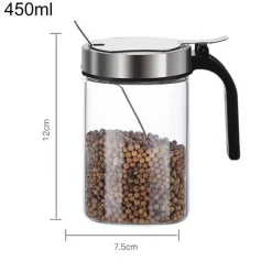 Space Savvy Küche & Esszimmer-Gewürzglas aus Glas – feuchtigkeitsbeständiger Aufbewahrungsbehälter