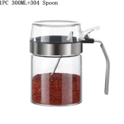 Tom Küche & Esszimmer-Gewürzglas aus Glas mit PP-Deckel – langlebiger Gewürzbehälter für die Küche für Kräuter und Gewürze