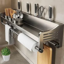 Tom Küche & Esszimmer-Gewürzregal-Organizer – Küchenaufbewahrungsregal mit Messerhalter