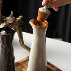 Elegance at the Table Küche & Esszimmer-Gewürztopf aus Keramik – eleganter Spender für Olivenöl, Sojasauce und Essig