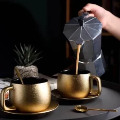 The Cozy Mug Küche & Esszimmer-Ghiberti Kaffeeset – Elegantes italienisches Kaffeeservice