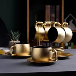 The Cozy Mug Küche & Esszimmer-Ghiberti Kaffeeset – Elegantes italienisches Kaffeeservice