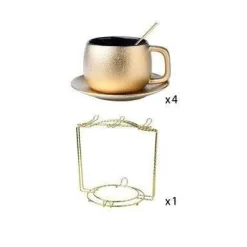 The Cozy Mug Küche & Esszimmer-Ghiberti Kaffeeset – Elegantes italienisches Kaffeeservice
