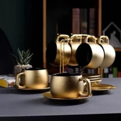 The Cozy Mug Küche & Esszimmer-Ghiberti Kaffeeset – Elegantes italienisches Kaffeeservice