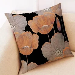 Pillow Haven Bettzeug-Ginkgo Blätter Kissenbezug - Modernes Leinenkissen für Wohndekoration