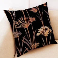 Pillow Haven Bettzeug-Ginkgo Blätter Kissenbezug - Modernes Leinenkissen für Wohndekoration