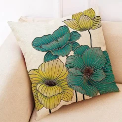 Pillow Haven Bettzeug-Ginkgo Blätter Kissenbezug - Modernes Leinenkissen für Wohndekoration
