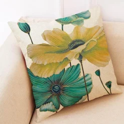 Pillow Haven Bettzeug-Ginkgo Blätter Kissenbezug - Modernes Leinenkissen für Wohndekoration