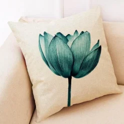 Pillow Haven Bettzeug-Ginkgo Blätter Kissenbezug - Modernes Leinenkissen für Wohndekoration