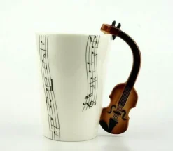 The Cozy Mug Küche & Esszimmer-Gitarrentasse – Keramik-Kaffeetasse für Musikliebhaber
