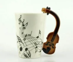 The Cozy Mug Küche & Esszimmer-Gitarrentasse – Keramik-Kaffeetasse für Musikliebhaber