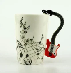 The Cozy Mug Küche & Esszimmer-Gitarrentasse – Keramik-Kaffeetasse für Musikliebhaber