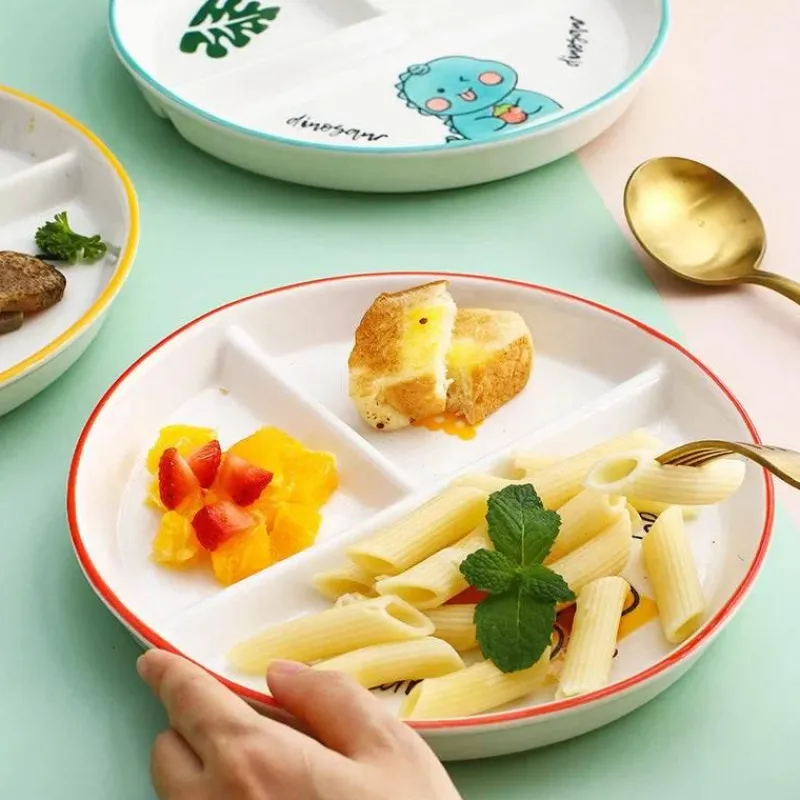 Elegance at the Table Küche & Esszimmer-Gitterteller für Kinder mit Cartoon-Motiv – Lustiges und funktionales Unterteilungsgericht für Frühstück und Snacks