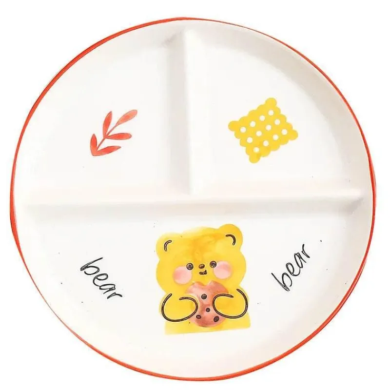 Elegance at the Table Küche & Esszimmer-Gitterteller für Kinder mit Cartoon-Motiv – Lustiges und funktionales Unterteilungsgericht für Frühstück und Snacks