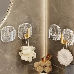 Aqua Essence Badezimmer-Glacier Acrylic Wall Hooks - Stylish Wall Storage Solutions