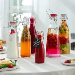 Tom Küche & Esszimmer-Glas-Aufbewahrungsflasche für Wein, Marmelade, Honig und mehr – eleganter, vielseitiger Behälter