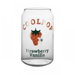 Plates u0026 More Küche & Esszimmer-Glasbecher in Dosenform mit Fruchtdruck – 350 ml für Tee, Kaffee, Milch, Bier