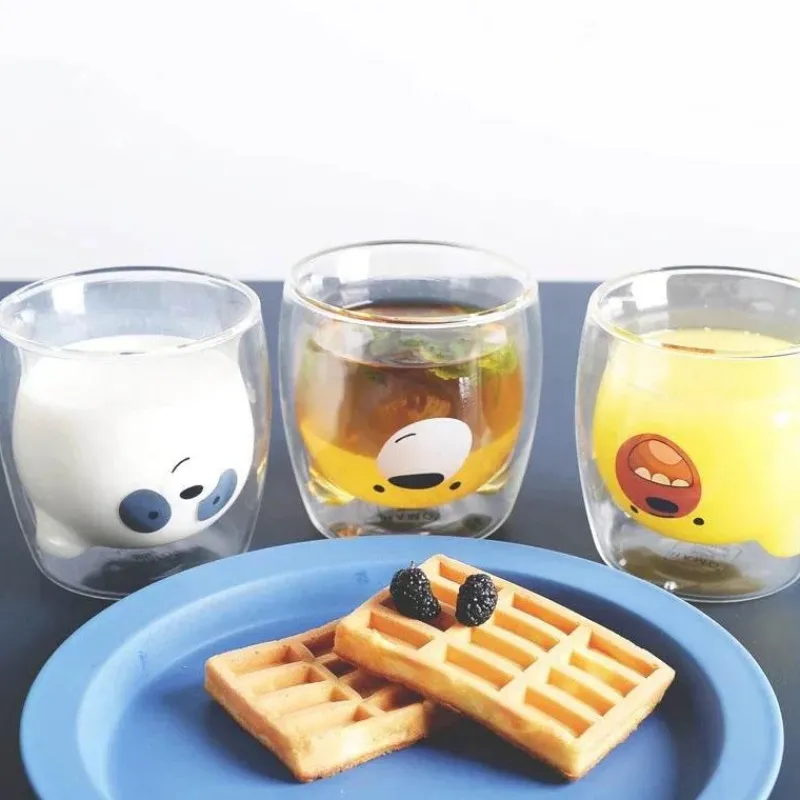 Feast u0026 Flair Küche & Esszimmer-Glasbecher mit Pandabär-Motiv – doppelwandiger, hitzebeständiger Becher für Bier und Saft