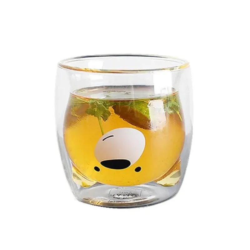 Feast u0026 Flair Küche & Esszimmer-Glasbecher mit Pandabär-Motiv – doppelwandiger, hitzebeständiger Becher für Bier und Saft