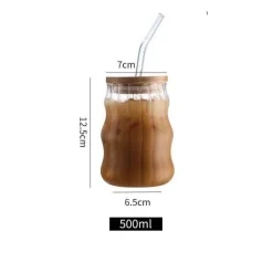 Plates u0026 More Küche & Esszimmer-Glasbecher-Set mit Deckel und Strohhalm – Transparentes Trinkgeschirr für Getränke