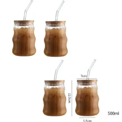 Plates u0026 More Küche & Esszimmer-Glasbecher-Set mit Deckel und Strohhalm – Transparentes Trinkgeschirr für Getränke