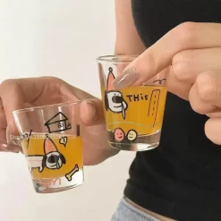 Plates u0026 More Küche & Esszimmer-Glasbecher-Set mit Welpenmotiv – süßes Trinkgeschirr für Shochu-Saft, Kaffee, Milch, Wasser