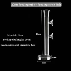 Furry Haven Haustierzubehör|Tierfütterung-Glas-Futterrohr für Aquarienfische – transparentes Fütterungsgerät