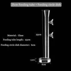 Furry Haven Haustierzubehör|Tierfütterung-Glas-Futterrohr für Aquarienfische – transparentes Fütterungsgerät