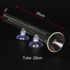 Furry Haven Haustierzubehör|Tierfütterung-Glas-Futterrohr für Aquarienfische – transparentes Fütterungsgerät