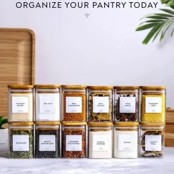 Plates u0026 More Küche & Esszimmer-Glasgefäß mit Bambusdeckel – Vorratsbehälter für Tee und Kaffee