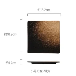 Elegance at the Table Küche & Esszimmer-Glasierte Barbecue-Flügelplatte im japanischen Stil mit Messer – Bratblech für Flügel und Fisch